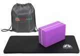 Yoga Knee Pad, Yoga Block and Carry Bag - Purple