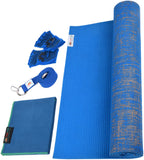 Natural Jute Yoga Mat Set - Blue