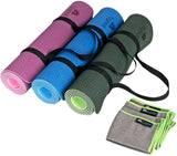 Dual-sided TPE Yoga Mat Set - Green-Black Pink-Purple Blue-Dark Blue