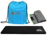 Yoga Knee Pad, Hand Towel, Drawstring Bag Set - Blue